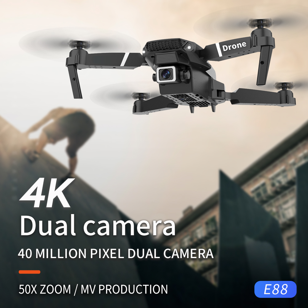 Dron Portátil E88 PRO con Marc - Eachine Drone E58 reseña y precio